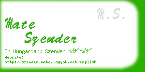 mate szender business card